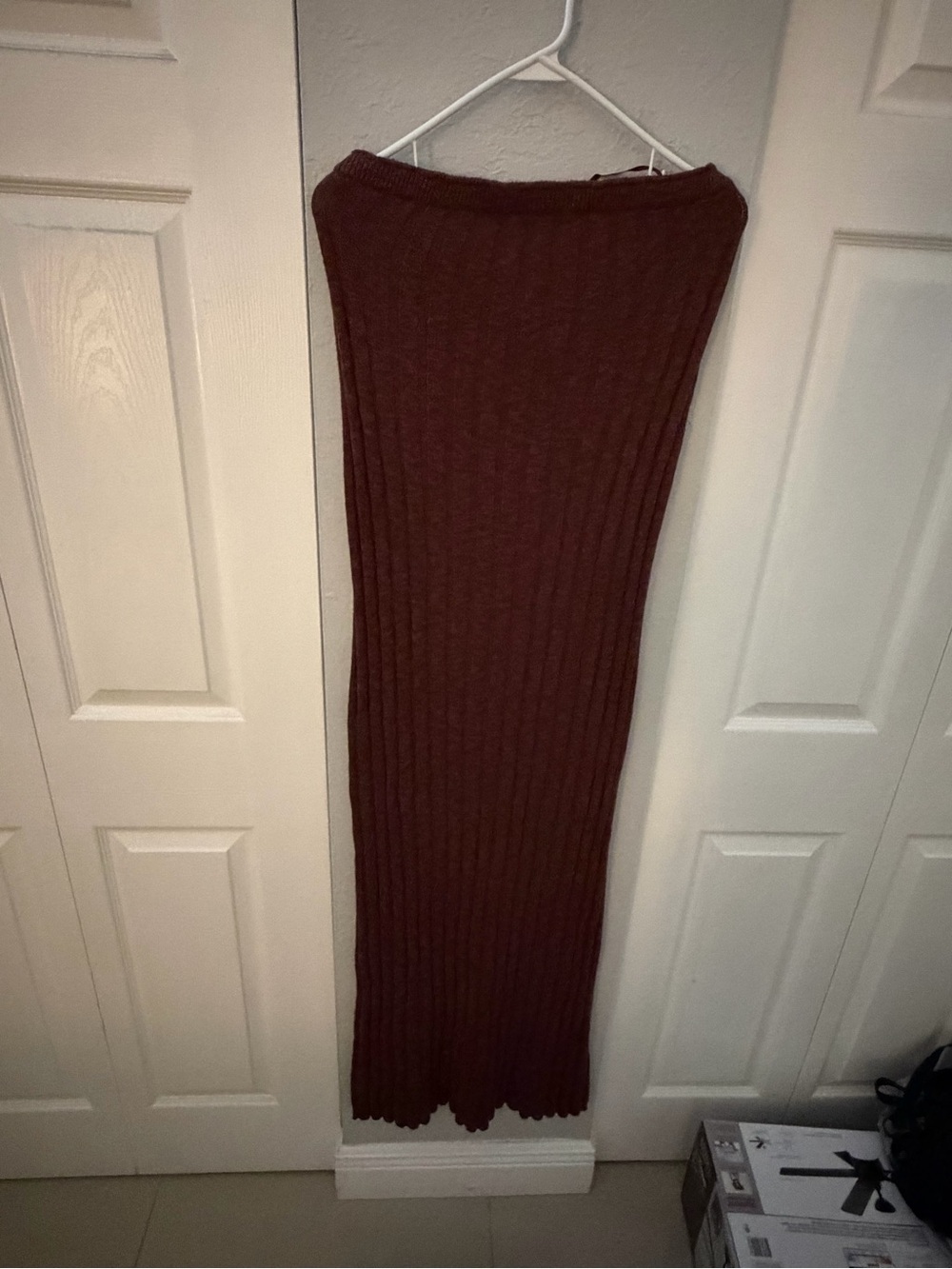 Rhythm Strapless Ribbed Maxi Dress - Brown